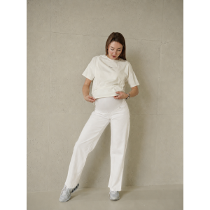 Білі прямі джинси для вагітних із розрізами Simple&Basic, 36–44