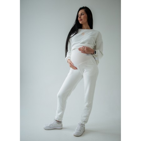 Спортивні штани-джогери для вагітних з кишенями Молочнийй