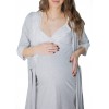 Комплект нічна сорочка + халат для вагітних і годуючих Мадлен Сірий
