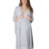 Комплект нічна сорочка + халат для вагітних і годуючих Мадлен Сірий