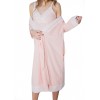Комплект ночная рубашка + халат для беременных и кормящих Мадлен Розовый