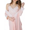 Комплект ночная рубашка + халат для беременных и кормящих Мадлен Розовый